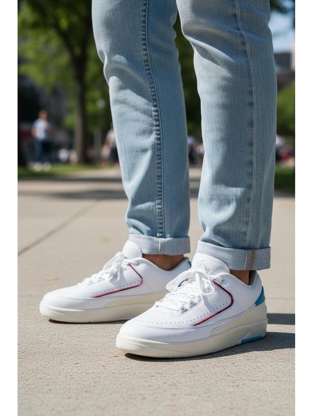 Nike WMN Air Jordan Retro 2 Low UNC To Chicago White Red Blue DX4401 164 Size 12